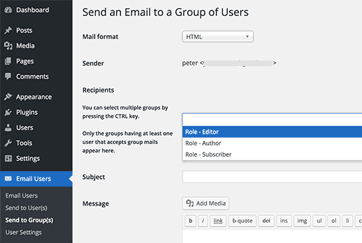  نحوه ارسال ایمیل به همه کاربران ثبت شده در وردپرس